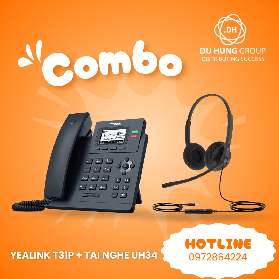 Gợi ý combo điện thoại IP Yealink và tai nghe văn phòng chuyên dụng