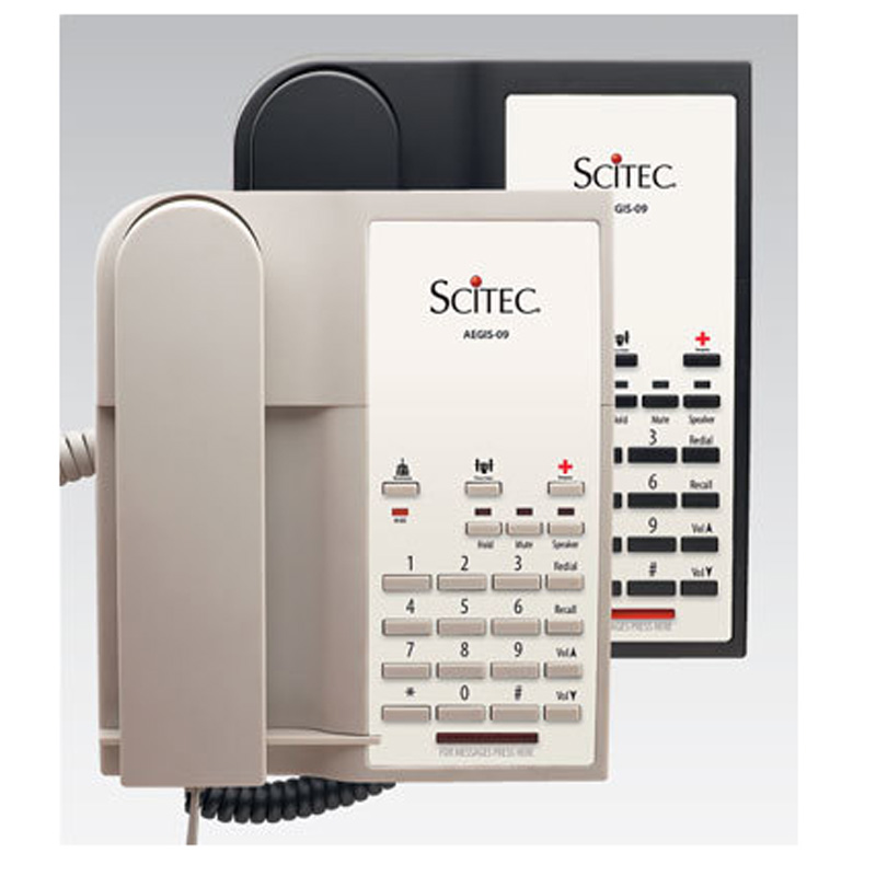 Điện Thoại Khách Sạn Scitec Aegis-3S-09 Single Line Speakerphone Hotel Phone 3 Button Black 98032