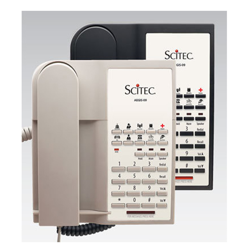 Điện Thoại Khách Sạn Scitec Aegis-10S-09 Single Line Speakerphone Hotel Phone 10 Button Ash 98101