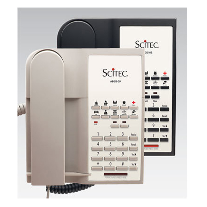 Điện Thoại Khách Sạn Scitec Aegis-10-09 Single Line Hotel Phone 10 Button Ash 91001