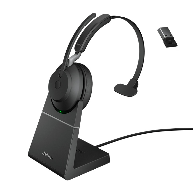 Jabra Evolve2 65 USB-A UC Mono with Charging Stand