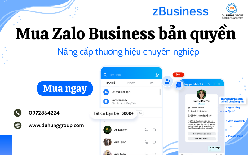Mua Zalo Business Bản Quyền – Nâng Cấp Thương Hiệu Chuyên Nghiệp
