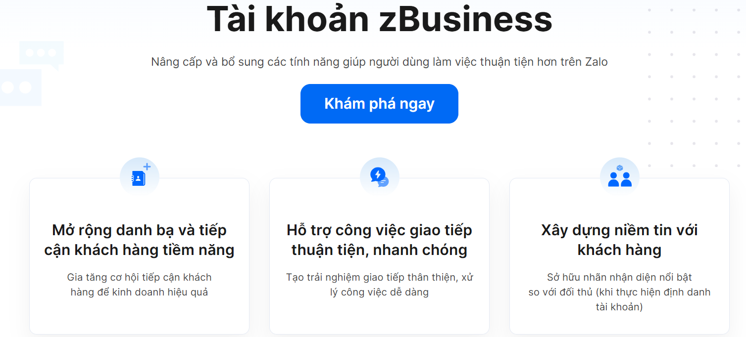 Tài khoản Business Zalo giá tốt – Tăng hiệu quả bán hàng và chăm sóc khách hàng