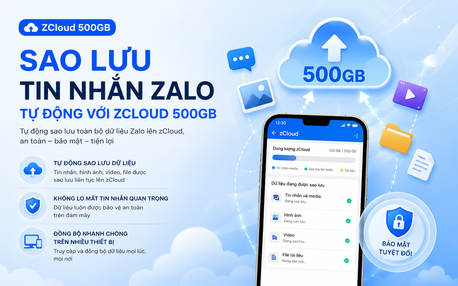 Nâng cấp ZCloud 500GB – Giải pháp mở rộng dung lượng Zalo tiết kiệm