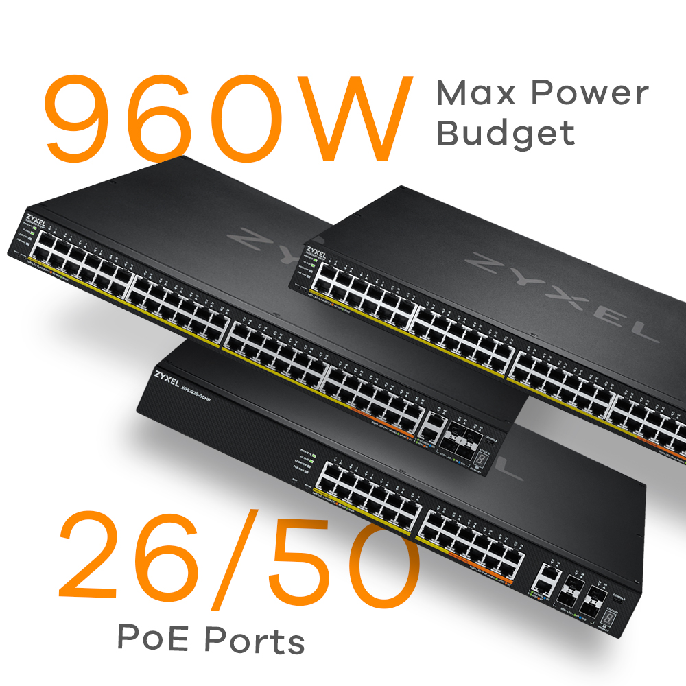 Bộ chuyển mạch Switch Zyxel XGS2220 Series 24/48 cổng với 6 đường Uplink 10G