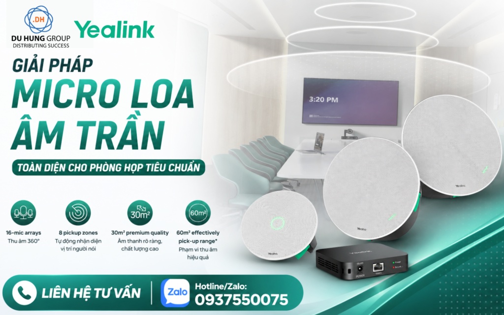 Giải pháp Micro Loa âm trần toàn diện cho phòng họp tiêu chuẩn