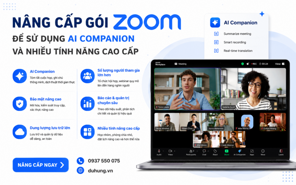 Nâng cấp gói Zoom để sử dụng AI Companion và nhiều tính năng cao cấp