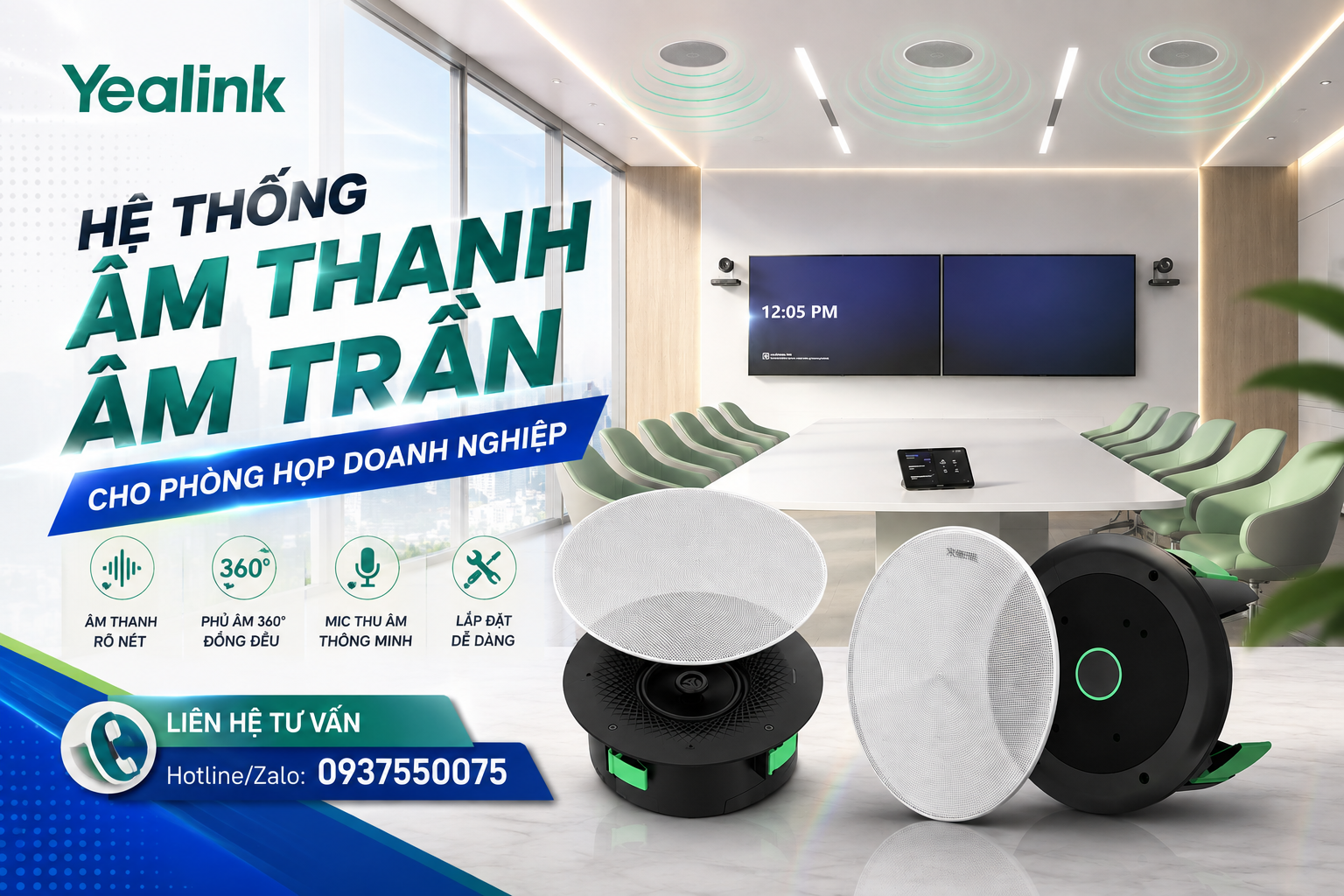 Hệ Thống âm Thanh âm Trần Cho Phòng Họp Doanh Nghiệp