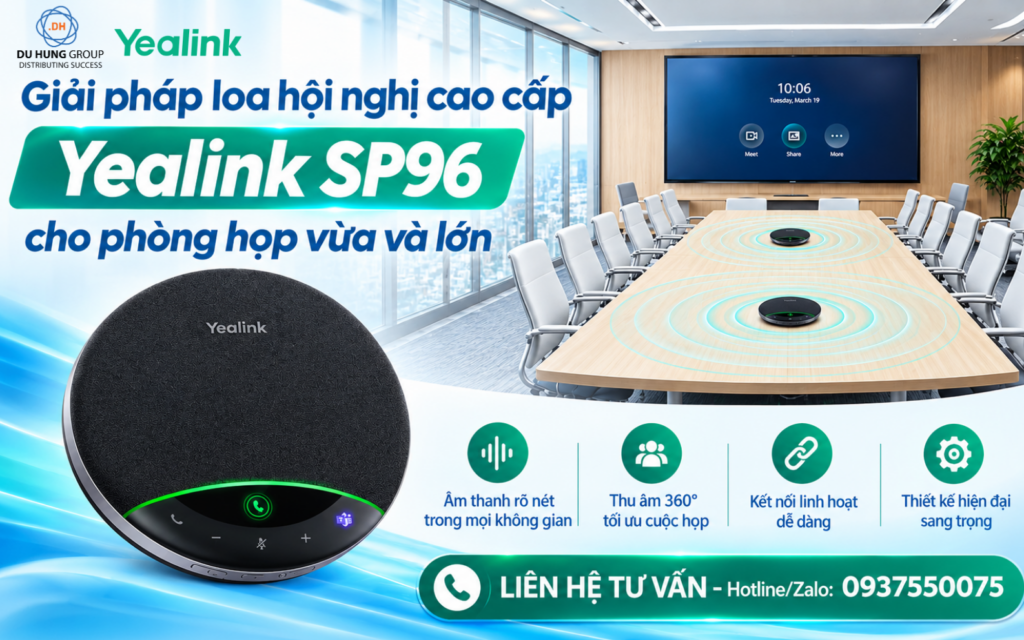 Giải pháp loa hội nghị cao cấp Yealink SP96 cho phòng họp vừa và lớn