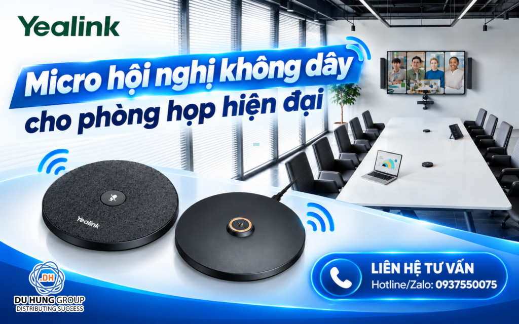 micro hội nghị không dây, micro phòng họp không dây, micro Yealink VCM36-W, Yealink VCM36-W Pro, micro hội nghị Yealink, micro phòng họp hiện đại