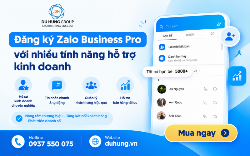 Đăng ký Zalo Business Pro với nhiều tính năng hỗ trợ kinh doanh